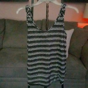 H&M Black and White hi-low Aztec print tank top